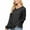Black, variant on Aobny Gray Work Womens Sweaters Lightweight Waffle V-Neck Long Sleeve Solid Pullover Ladies Sweaters Winter