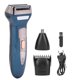 thumbnail image 4 of Afeitadora de pelo 3 en 1 para hombres, recortadora de barba, nariz, cortadora de pelo, kit de aseo, enchufe europeo 110-240 V, azul, 4 of 5