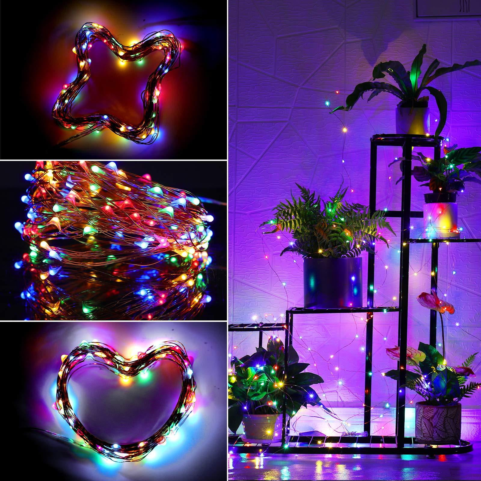 Decoration Wedding Parties Christmas 1 Pack Mini Battery Powered Copper Wire Starry String Lights for Bedroom Centerpiece 5m//16ft Multi-Colored Ariceleo Led Fairy Lights Battery Operated