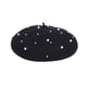 thumbnail image 1 of GOOHOCHY Sombrero de boina de lana para niña con perlas Sombrero de boina de invierno Sombrero de boina dulce y cálido Sombrero de boina bonita (negro), 1 of 7