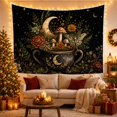thumbnail image 3 of Cauldron with Moth and Moon Against Starry Sky, Mystical Fantasy for Dark Art Lovers, Enchanted Forest Decor, Halloween Gift Tapestry Wall Hanging for Bedroom and Living Room, 3 of 7