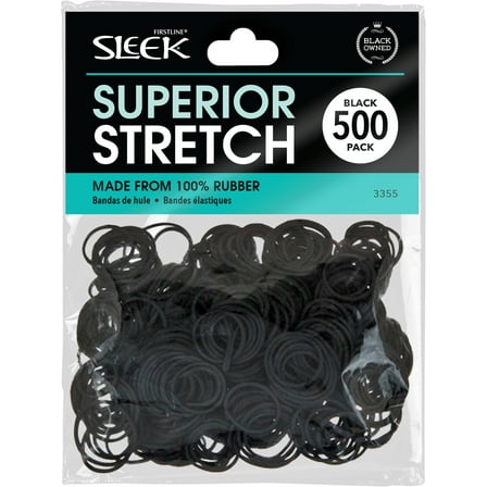 Sleek 500 pack Black Rubber Bands