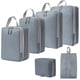 thumbnail image 4 of 6 cubos de compresión para equipaje, bolsas de aseo transpirables, equipaje de viaje gris, 4 of 9