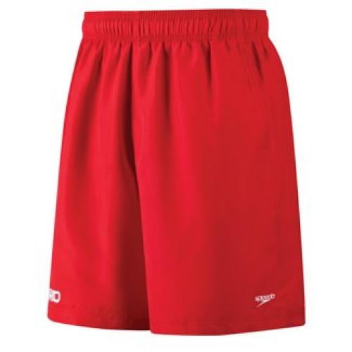 red lifeguard swim trunks