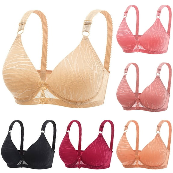 Swuxness Women's Push Up Wireless Bra, Womens Bras, Women Solid Color Back Hook Adjustable Strap Thin Push Up Support Comfortable Breathable Bra Beige, 40/90B