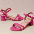 thumbnail image 4 of DADAWEN Women Chunky Sandals Open Toe Heels Hot Pink Sandals Ankle Strap 7.5 US, 4 of 5