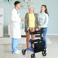 thumbnail image 2 of Costway Rollator Walker w/ Seat, Folding Aluminum Rolling Walker w/ 8-inch Wheels, Blue, 2 of 10