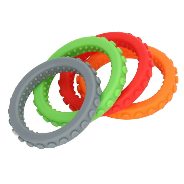 Pulsera Para Mordedores De Bebé, 4 Piezas Refrigerables, Resistente Al Calor, Pulsera Para Masticar Para Bebés, Juguete De Silicona Para El Período De Dentición Para Recién