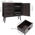 thumbnail image 2 of FANGSUM Storage Cabinet with Door & 3 Drawers, Wood Floor Storage Cabinet with Adjustable Shelf, Accent Buffet Cabinet for Living Room, Bedroom, Home Office, Dark Oak, 2 of 6