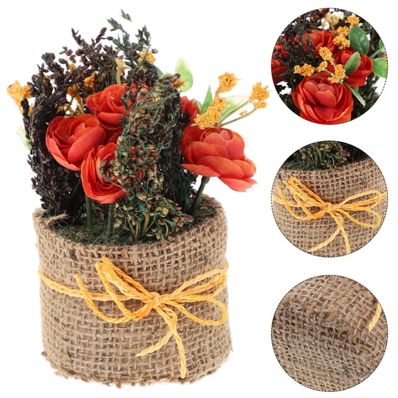 ELAYARD Artificial Orange Bonsai Plant, 1Pc Fake Flower for Home Decor, Tabletop Decoration, Realistic Indoor