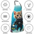 thumbnail image 5 of Kdxio Underwater Diving Cat Apron with Pockets Adjustable Kitchen Aprons for Men Women Waterproof Aprons for Cooking,Drawing,Crafting, Baking Household Cleaning, 5 of 5