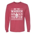 thumbnail image 2 of Wild Bobby Be The Warrior God Called You To Be Inspirational/Christian Men Long Sleeve Shirt, Vintage Heather Red, XX-Large, 2 of 5