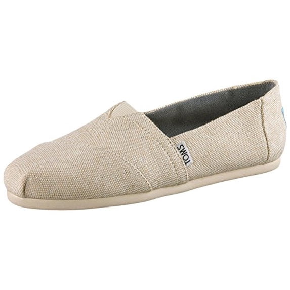 TOMS Women's 10009756 Naturl Metallic Linen Alpargata Flat