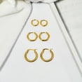 thumbnail image 3 of JeenMata Juego de 3 Elegantes Pendientes de Aro en Oro Amarillo, 3 of 5