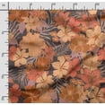 thumbnail image 2 of Soimoi Floral Printed,Cuddle Minky Fabric, Sewing Fabric by The Yard 56 Inch Wide,Decorative Plush Soft Fabric, Baby Garments, Toys and Blankets, Orange, 2 of 5