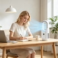 thumbnail image 3 of Desk Fan Quiet Portable Smart Bladeless Tower Fan with Light, 6 Speed USB Oscillating Air Cooler for Bedroom & Dormitory, 3 of 6