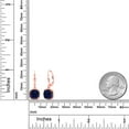 thumbnail image 3 of Gem Stone King 5.00 Ct Cushion Blue Created Sapphire 18K Rose Gold Plated Silver Earrings, 3 of 4