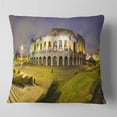 thumbnail image 2 of Designart Colosseum by Night - Landscape Monumental Throw Pillow - 18x18, 2 of 5