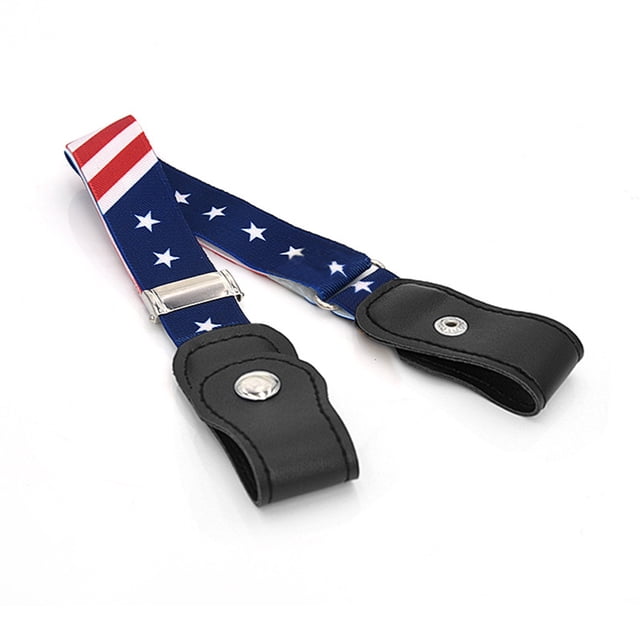 Sonducket Cinturón sin hebilla Suministros de armario para niños Niñas a cuadros morados y negros Cinturones Bandera de EE.UU Sonducket AP008680-03