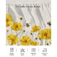 thumbnail image 6 of Yellow Flowers Bed Skirt California King Size 18 Inch Drop, Spring Floral Bee Linen Texture Plant Watercolor Adjustable Elastic Dust Ruffles Bedskirt Wrap Around Pleated Mattress Frame Cover, 6 of 9