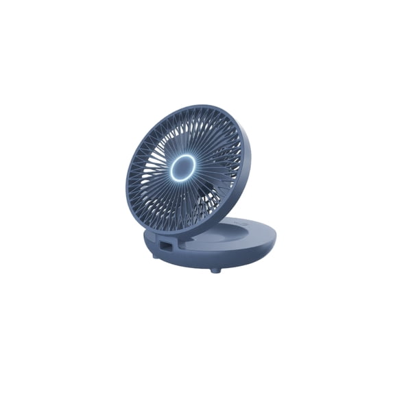 Small Foldable Desktop Wall Mount Fan 3 Speed Quiet 90 Degree Adjustable Tilt Portable Cooling Fan for Home Car Office Travel Blue 1 Pack