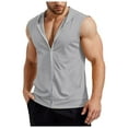thumbnail image 2 of Afdoent Mens Tank Tops Male Workout Hooded Tank Tops Pack Zip Up Sleeveless Gym Shirts Muscle Cut Off T Shirt Bodybuilding Hoodies Fashion, 2 of 6