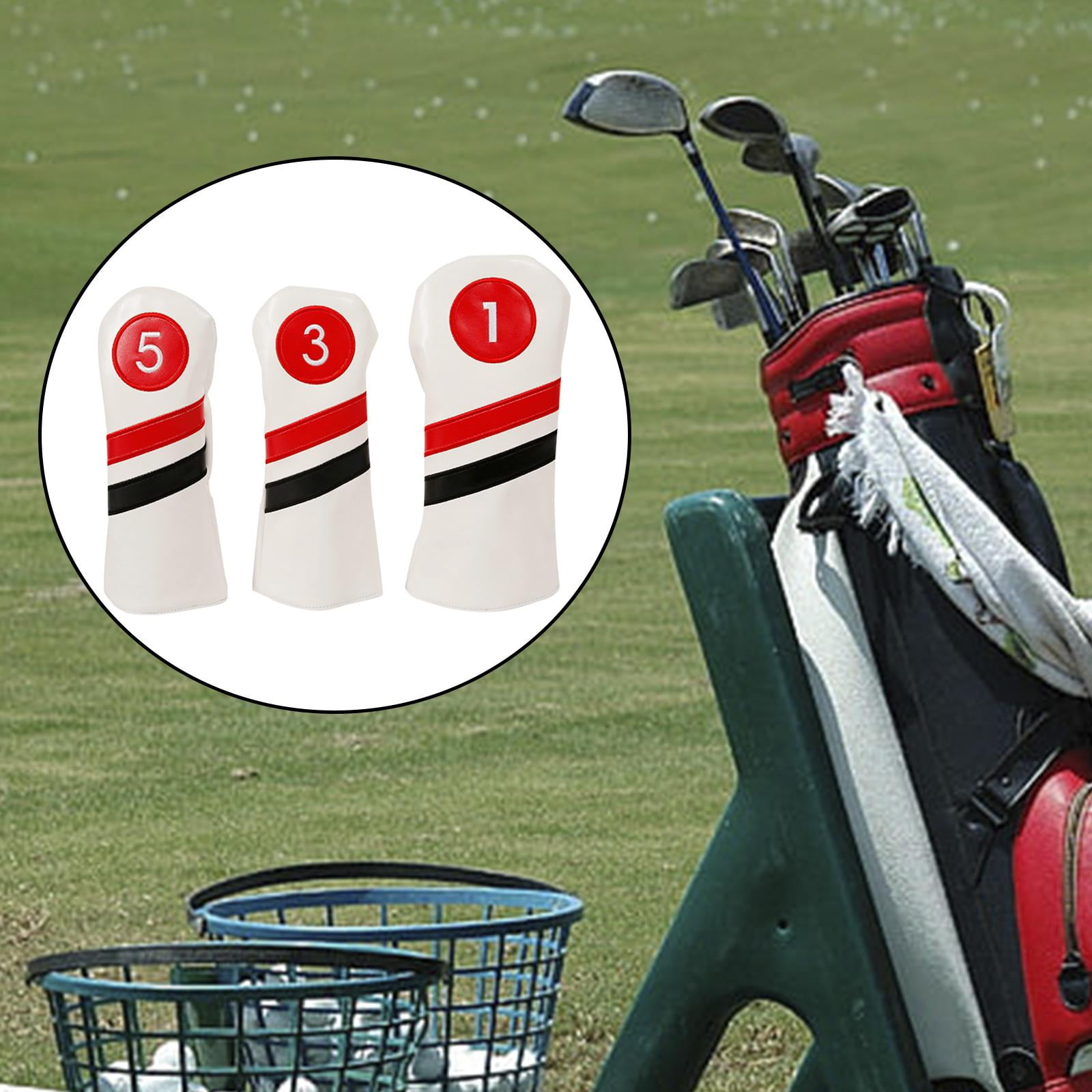 3Pcs Golf Wood Headcover Fleece Lined Wear Resistant Golf Driver Head Covers
