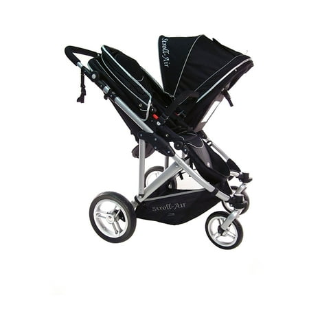StrollAir My Double System Baby Stroller City Travel Seat Lightweight Black