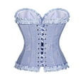 thumbnail image 3 of Fgvctg Corset Tops for Women Plus Size Lace Up Waist Overbust Lingerie Strapless Light Blue Corsets Boned Bustier Shapewear Bodysuit Top Plus Size Costume Light Blue 4XL, 3 of 3