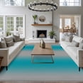 thumbnail image 4 of Turquoise Ombre Large Area Rug 8x10 FT, Non Slip Living Room Throw Carpet, Grey Modern Art Farmhouse Washable Soft Indoor Outdoor Carpet Non-Shedding Rug for Bedroom Dining Room, 4 of 9