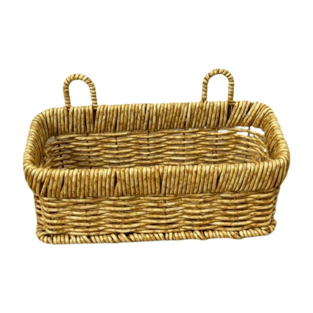 Cesta de almacenamiento de ratán de imitación Canasta de almacenamiento colgante Organizador de almacenamiento portátil multifuncional para frutas de S