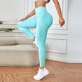 thumbnail image 5 of Caqnni Women's High Waist Yoga Pants Tummy Control Workout Leggings High Waist Stretch Leggings Tights Workout Dance Running Yoga Pants (Mint Green,L), 5 of 8