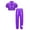 Purple, variant on Sinleey Kids Sequins Hip Hop Dance Costume Street Dancewear Sparkly Short Sleeve Shirts with Metallic Hot Pink 14