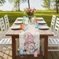 thumbnail image 4 of Table Runners 72 Inches Long Dress Scarves, Gnomes Easter Farmhouse Kitchen Table Runner, Coffee Tablerunners, Colorful Spring Floral Weeping Eggs Rustic 16x72 Inch, 4 of 9