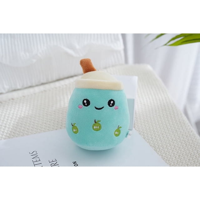 Muñeco de peluche con forma de taza de té de burbujas, bolso, accesorios, llavero, tienda de té con leche, pequeños regalos