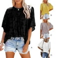 thumbnail image 4 of Camisa de media manga Jersey Flor Sonducket Blusa elegante para Mujer Blanco L, 4 of 5