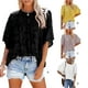 thumbnail image 4 of Camisa de media manga Jersey Flor Sonducket Blusa elegante para Mujer Blanco L, 4 of 5