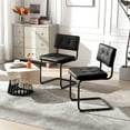 thumbnail image 6 of Zesthouse Mid-Century Modern Dining Chairs Set of 2, Upholstered Faux Leather Dining Room Chairs with Back and Black Legs, Armless Side Chairs for Kitchen & Dining Living Room, Black, 6 of 12