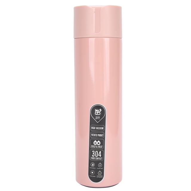 ZPSHYD Bouteille d'eau Intelligente avec Affichage Tactile de la Température, Rappel Chronométré, Isolée sous Vide, Alimentée par Batterie – Restez Hydratée et Informée Lors de Vos Déplacements (Rose)