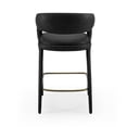 thumbnail image 4 of Benjara Cid Taya 26 Inch Counter Stool Chair, Curved Open Back, Black Faux Leather, 4 of 5