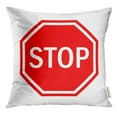 thumbnail image 1 of BSDHOME Car Red Stop Sign White Traffic Regulatory Warning Symbol Road Pillow Case 18x18 Inches Pillowcase, 1 of 1