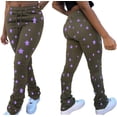 thumbnail image 4 of Pantalones con cordón y estampado de mezclilla de imitación de tendencia de moda para mujer de otoño e invierno, 4 of 6