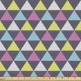 thumbnail image 1 of Geometric Fabric by the Yard, Repetitive Colorful Triangles Symmetrical Design Modern Art, Upholstery Fabric for Dining Chairs Home Decor Accents, Purple Grey and Multicolor by Ambesonne, 1 of 5