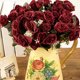 thumbnail image 4 of Gwong Decoración hogareña 1 Bouquet / 12heads Estilo Europeo Decoración Decoración romántica French Artificial Rose Flowers Gwong 15773, 4 of 6