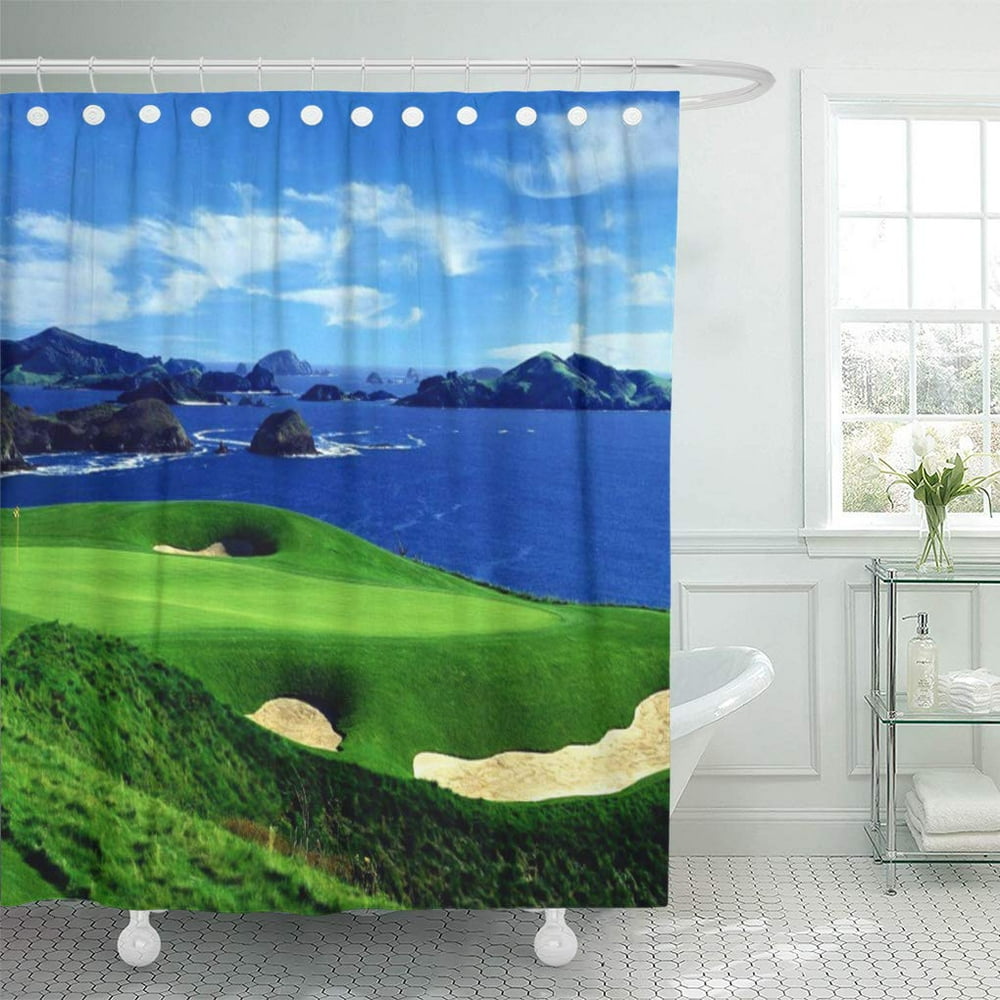 SUTTOM Mens Ocean View Golf Golfer Cool Shower Curtain 60x72 inch