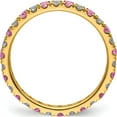 thumbnail image 2 of 14K Yellow Gold Lab Grown Diamond Si1/Si2 G H I & Cr Pink Sapp Eternity Band (Size 4) Made In India et0049-cps-050-4ylg, 2 of 5