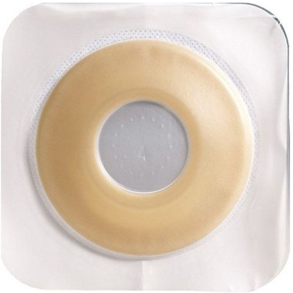 Colostomy Barrier SurFit Natura PreCut Extended Wear Durahesive White Tape 134&quot; Flange Hydrocolloid 78&quot; Stoma, 10 ea
