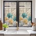 thumbnail image 2 of Watercolor Flowers Window Privacy Film,Vintage Tulips Floral Barn Doors Wood Grain Static Cling UV Sun Blocking Heat Control Window Tint Day and Night,Non-Adhesive One Way Privacy Cover 17.7''x39.3'', 2 of 7