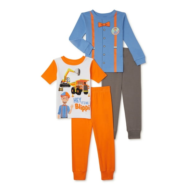 Blippi Toddler Toddler Boy SnugFit Pajamas, 4Piece, Sizes 2T5T