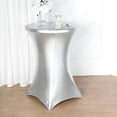 thumbnail image 4 of Efavormart 32" Dia Premium Metallic Silver Spandex Highboy Cocktail Table Cover - Perfect for Wedding, Hotel or Pub, Coffee House, Indoor and Outdoor Events, Holiday Parties, and Festive Celebration, 4 of 5
